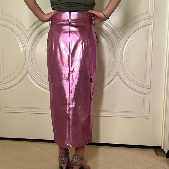 Soho Apparel Young Contemporary Faux Leather Cargo Skirt Size M NWT - Picture 3 of 13